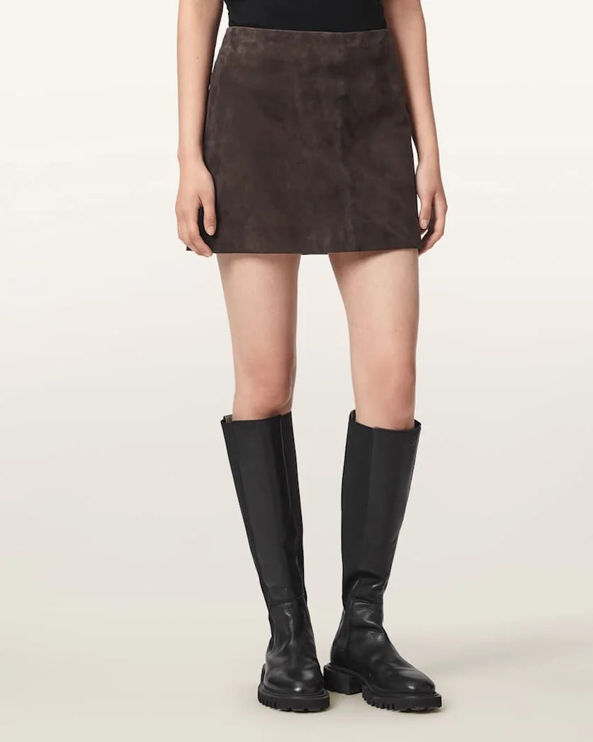 ALL SAINTS | FALDAS | MUJER | RENAI SUEDE SKIRT BITTER BROWN | MARRÓN