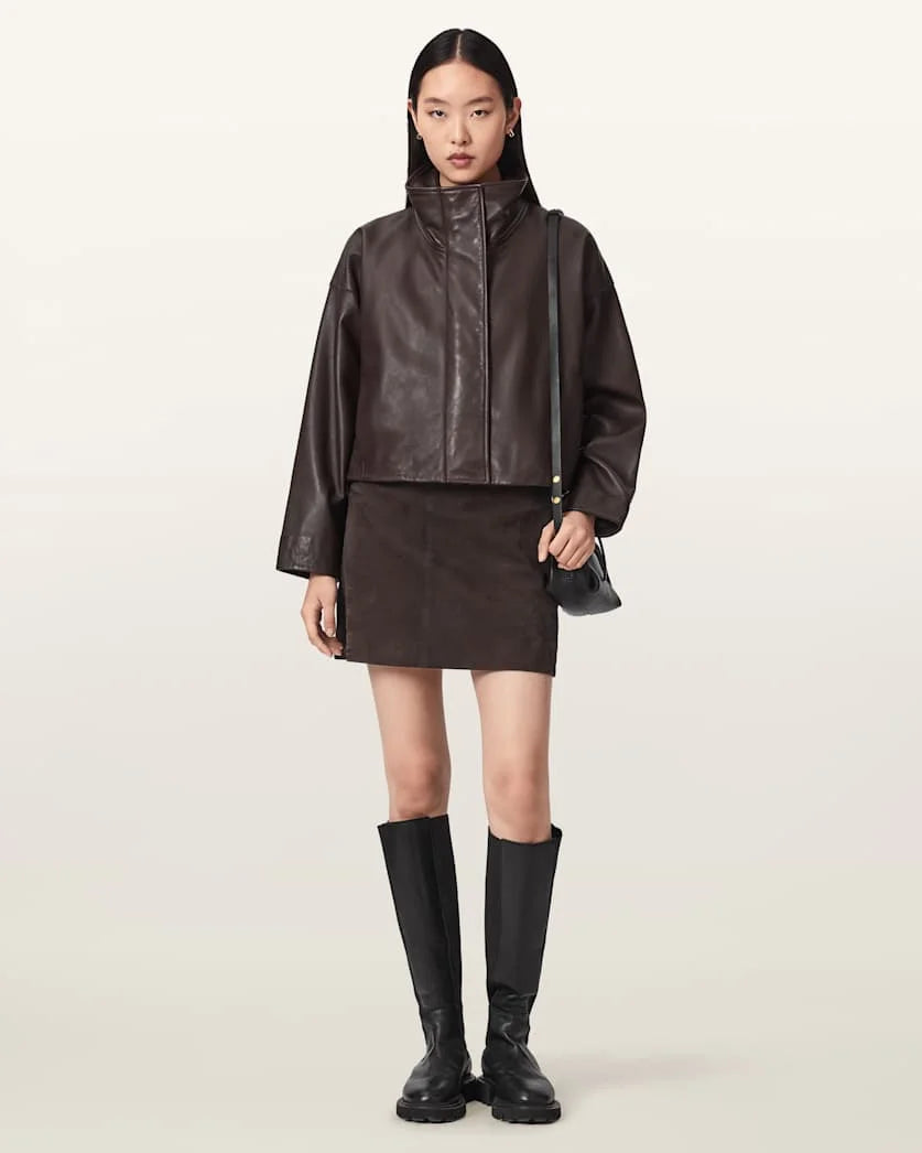 ALL SAINTS | FALDAS | MUJER | RENAI SUEDE SKIRT BITTER BROWN | MARRÓN