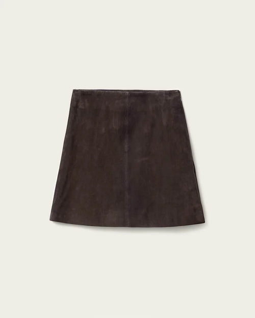 ALL SAINTS Renai Suede Skirt Bitter Brown: brown skirt for women