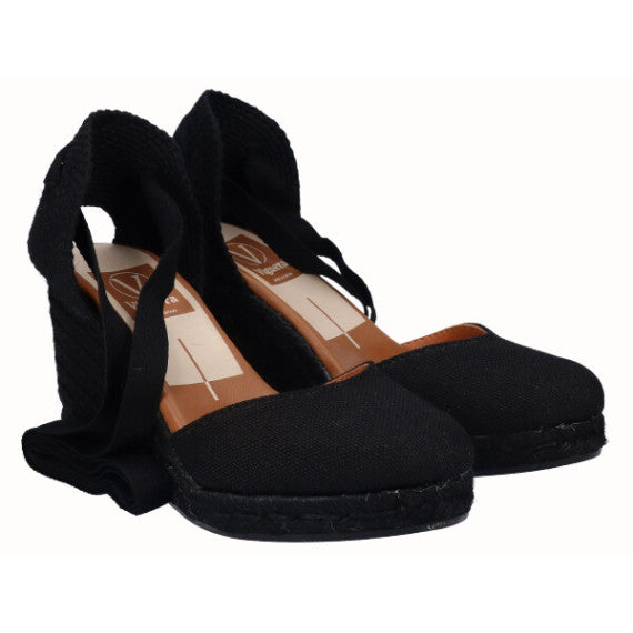 VIGUERA | Espadrillas da donna | Lino | Nero