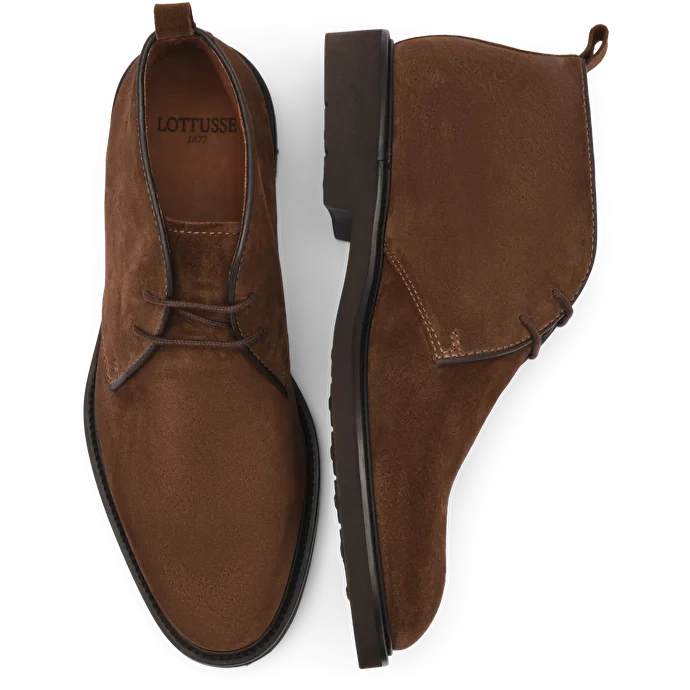 LOTTUSSE | 男士踝靴 | BALTIMORE 系带牛皮踝靴 | 棕色
