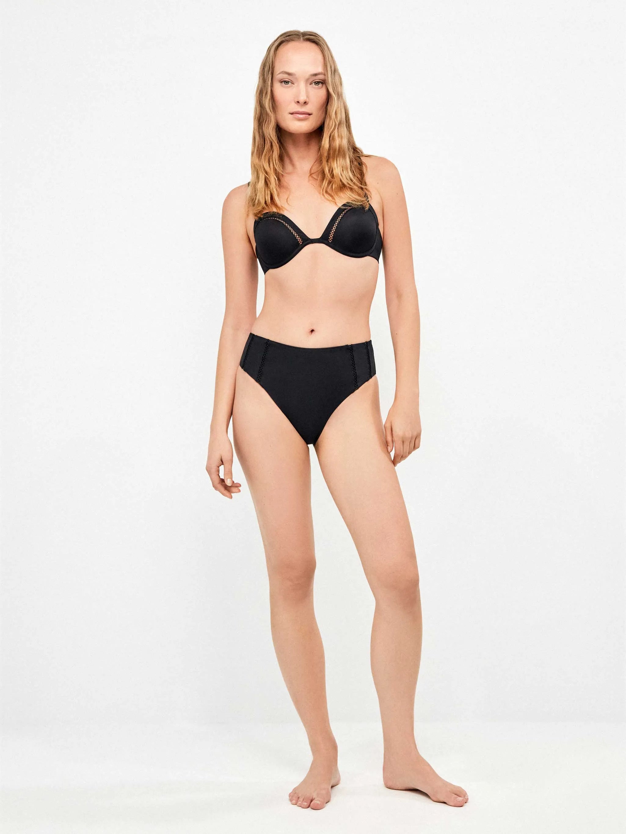 GISELA | BAÑADORES | MUJER | BRAGA BIKINI ALTA NEGRO | NEGRO