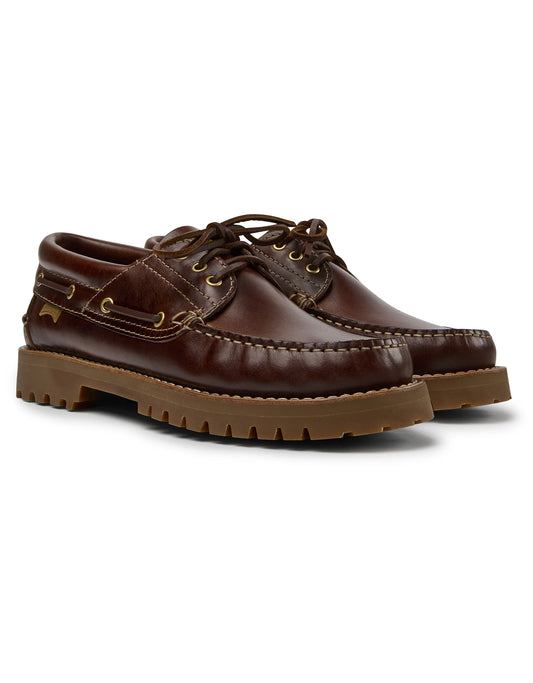 Mocasines Para Hombre De La Marca Camper Modelo Nautico Dakota Cuba/Patrol Caramelo De Color Marrón