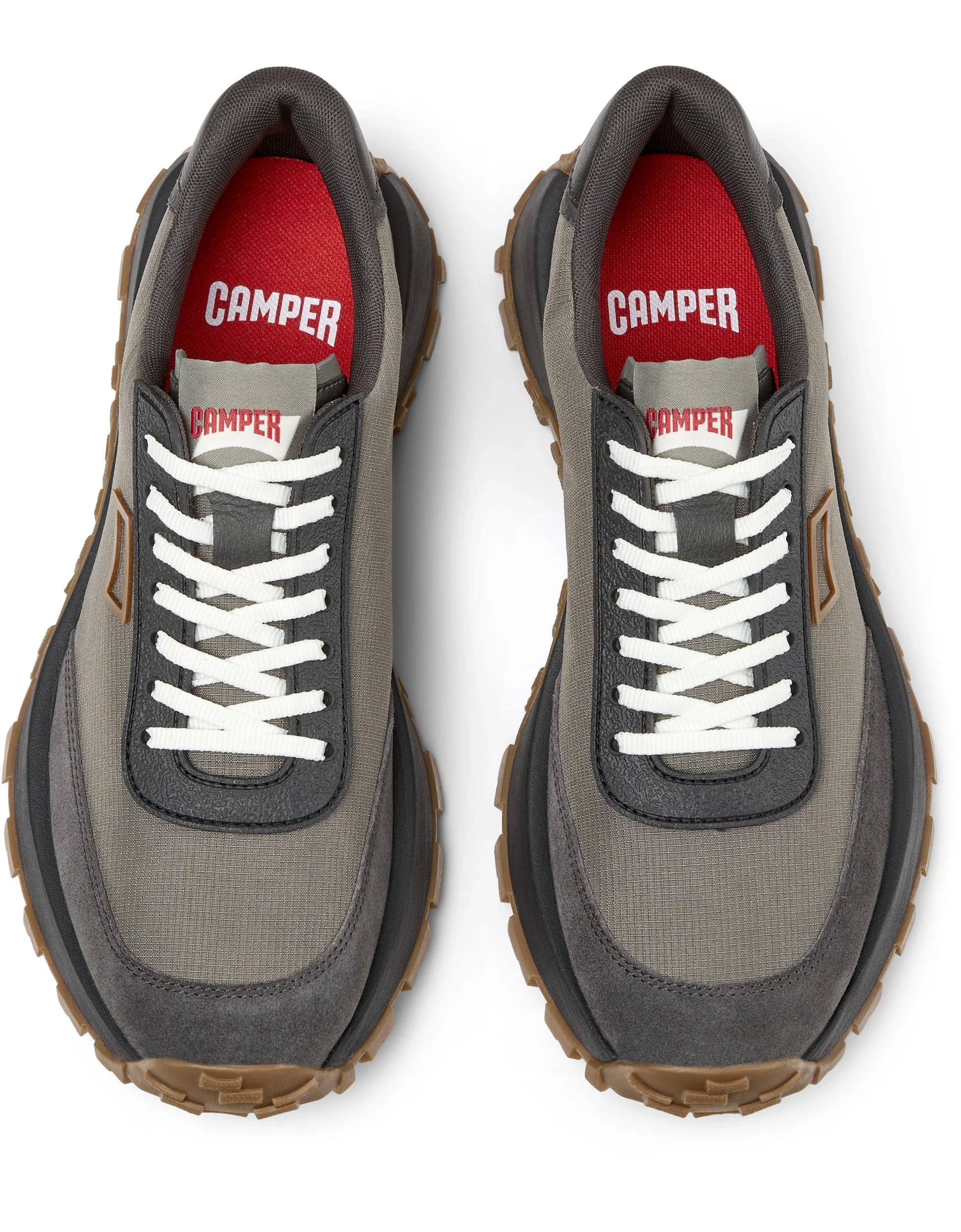 Sneakers Para Hombre De La Marca Camper Modelo Drift Trail Rug Meteor,Cam.Somera/Dtrail Negro-Miel De Color Gris