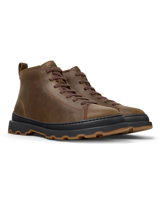 Botas Para Hombre De La Marca Camper Modelo Brutus+ Crazyhorse Cola/Brutus+ Negro-Miel De Color Marrón