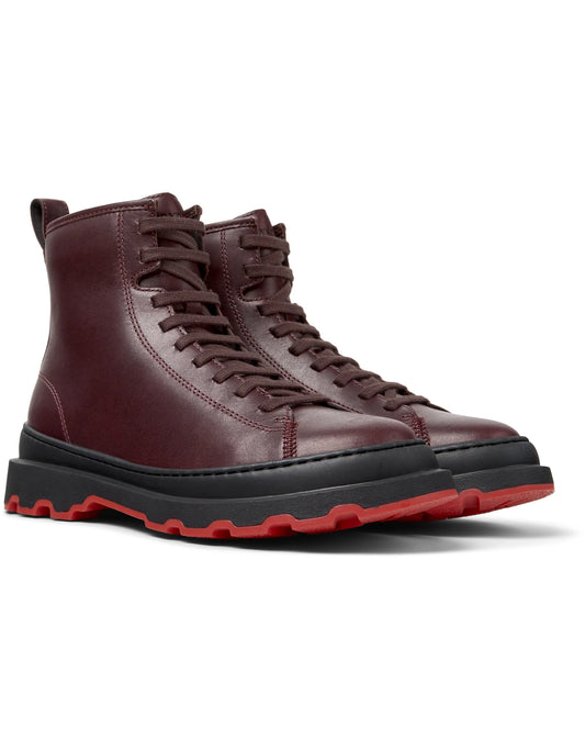 Botas Para Mujer De La Marca Camper Modelo Brutus+ Noray Beizos/Brutus+ Negro-Barco De Color Burdeos