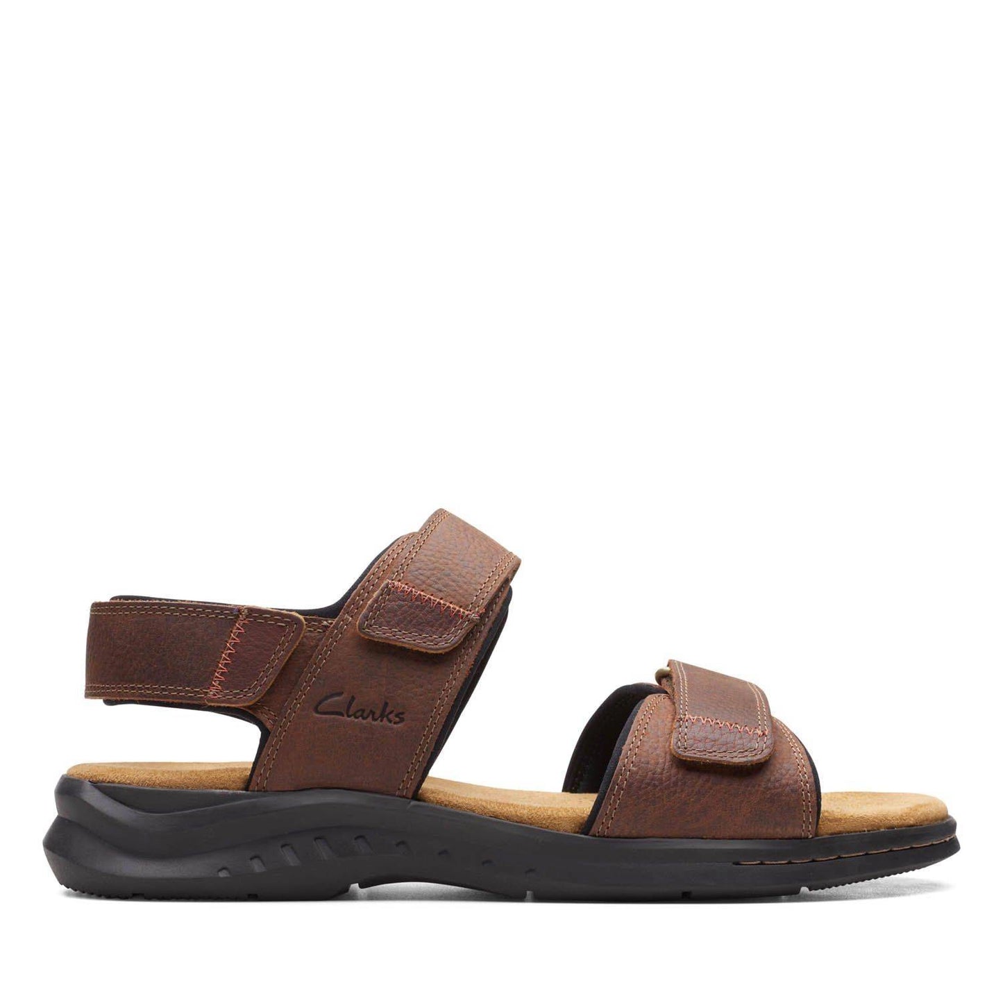 CLARKS | MEN'S SANDALS | HAPSFORD CREEK BROWN TUMBLED | BROWN