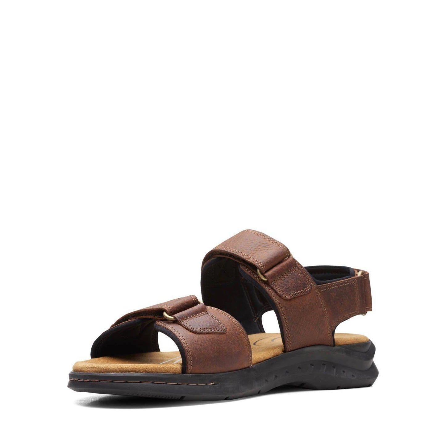 CLARKS | MEN'S SANDALS | HAPSFORD CREEK BROWN TUMBLED | BROWN