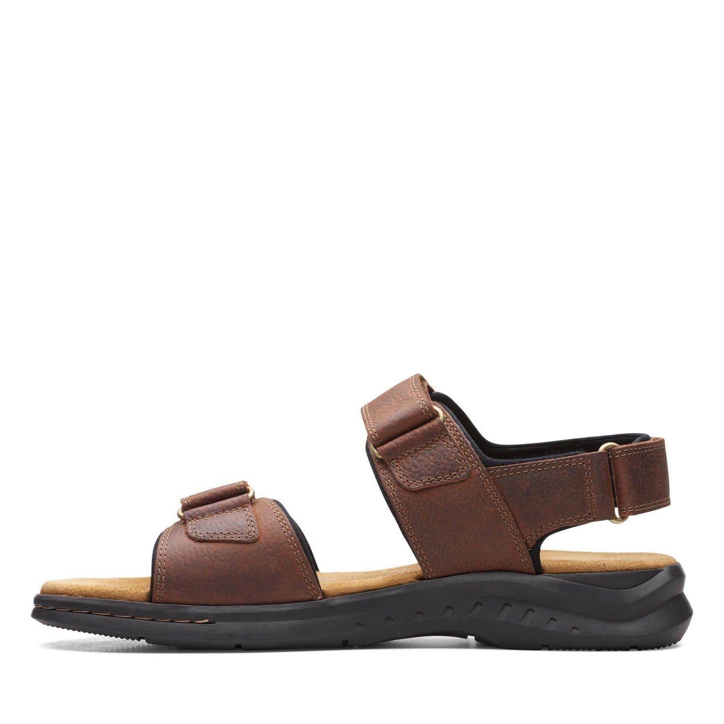 CLARKS | MEN'S SANDALS | HAPSFORD CREEK BROWN TUMBLED | BROWN