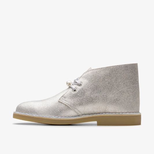 Botas De La Marca Clarks  Para Mujer Modelo Desert Bt Evo. Silver Metallic En Color Plata