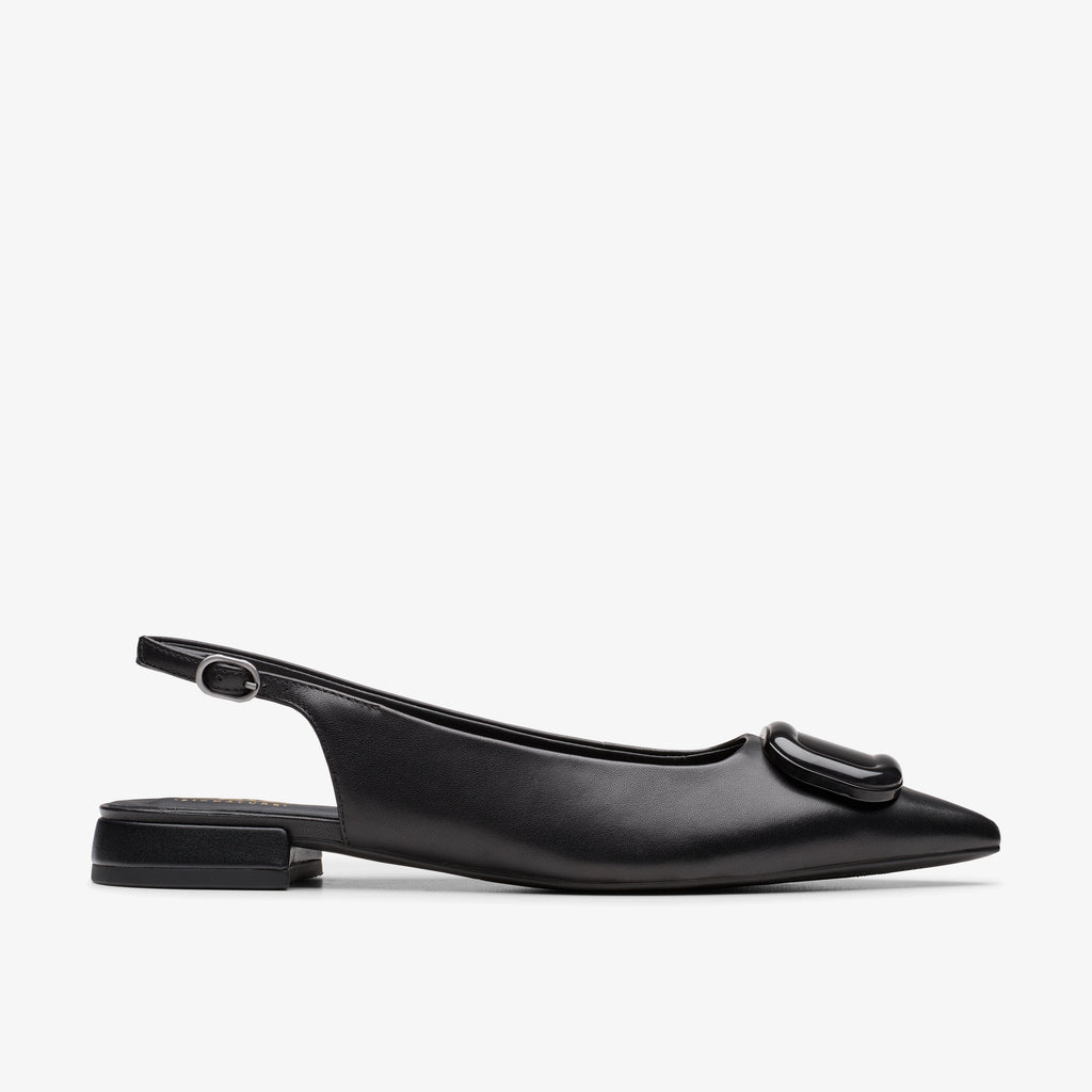 CLARKS | DRESS SHOES | WOMEN'S | SENSA 15 TRIM BLACK LEATHER | BLACK