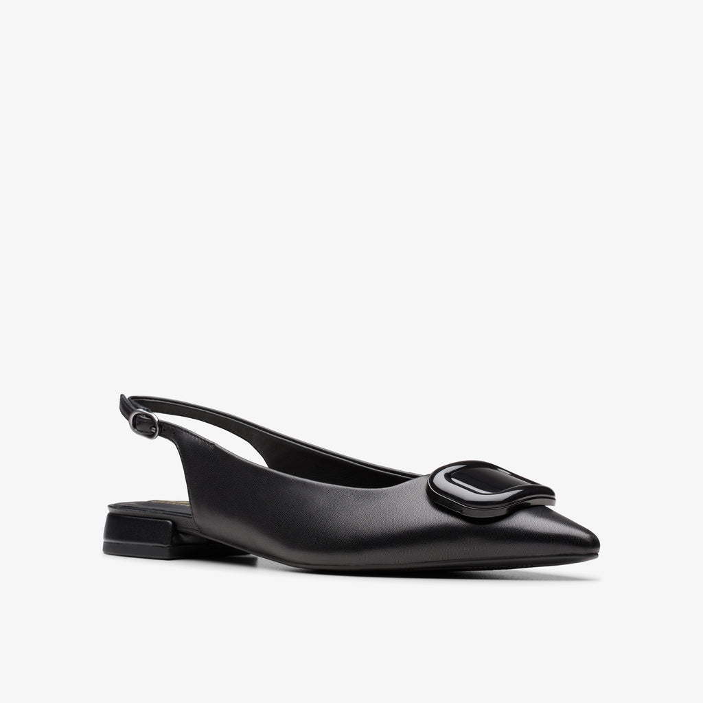 CLARKS | DRESS SHOES | WOMEN'S | SENSA 15 TRIM BLACK LEATHER | BLACK