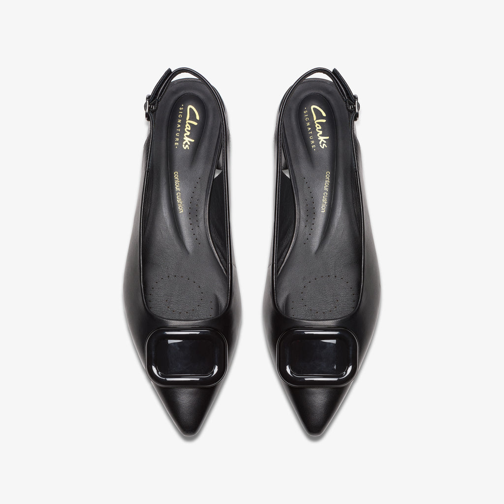 CLARKS | DRESS SHOES | WOMEN'S | SENSA 15 TRIM BLACK LEATHER | BLACK