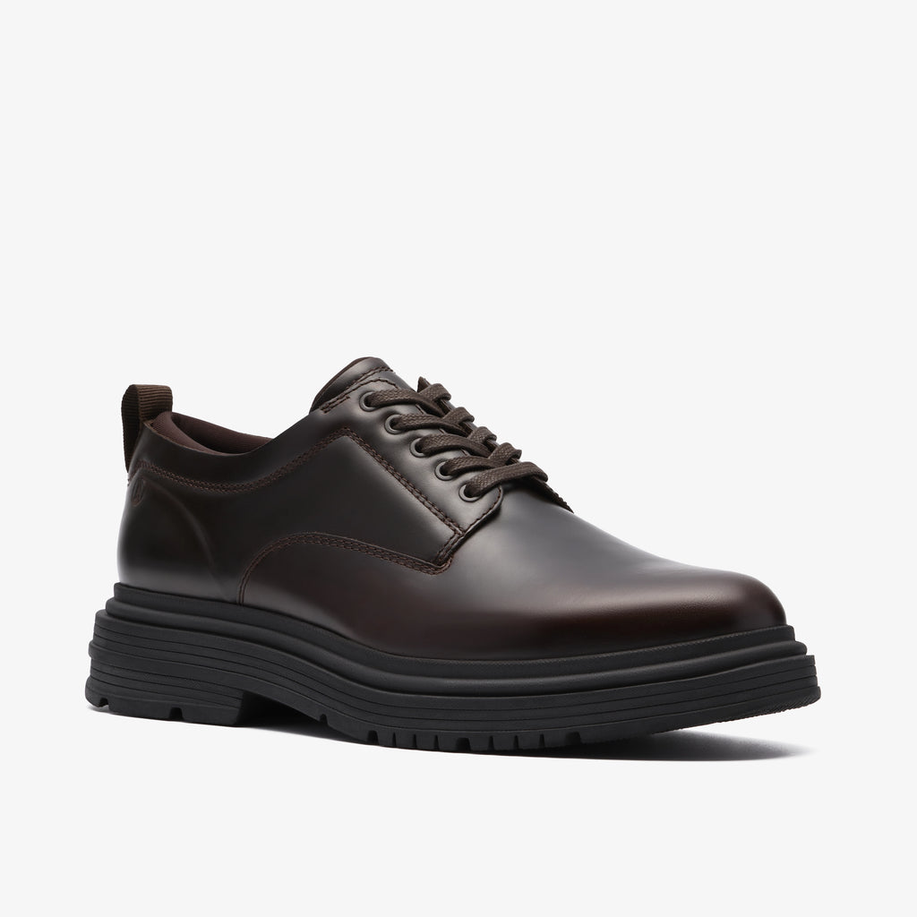CLARKS | ZAPATOS CASUAL | HOMBRE | BADBURY LACE DARK BROWN LEATHER | MARRÓN