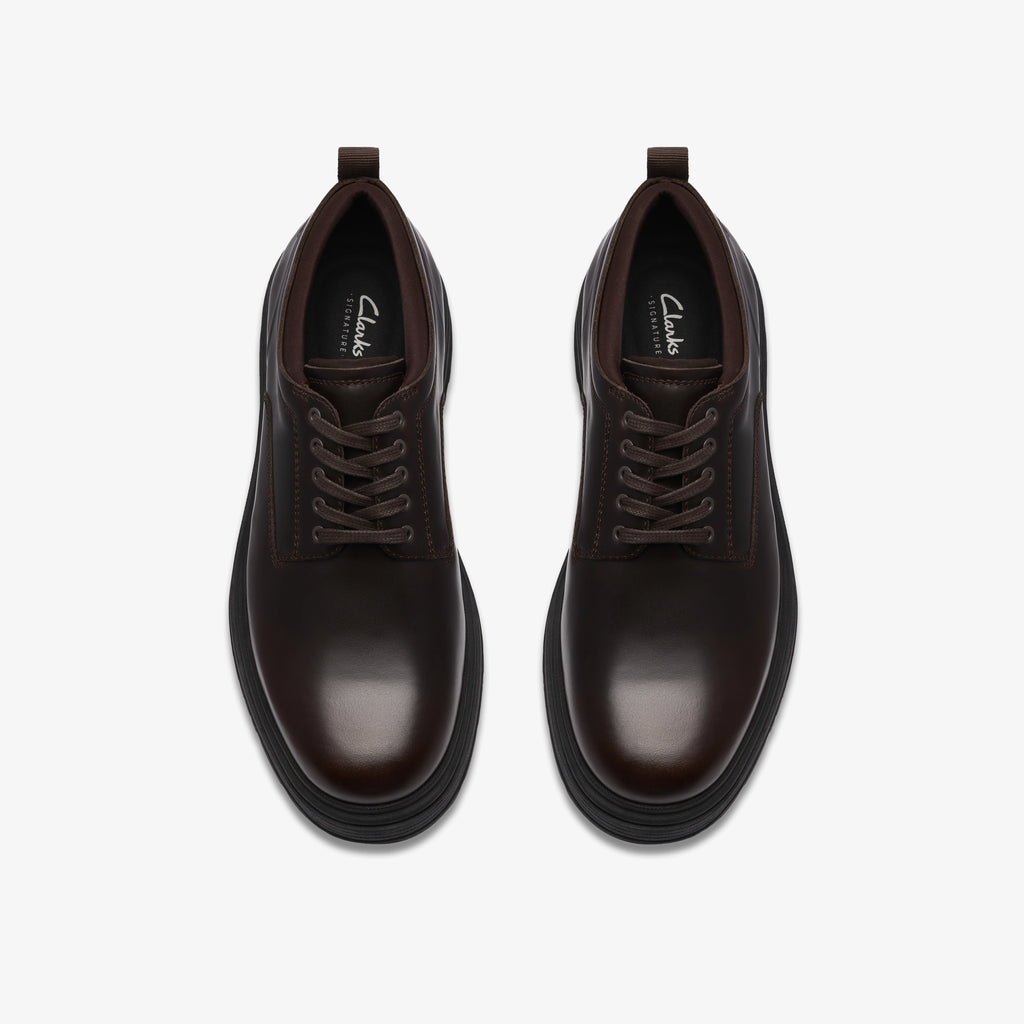 CLARKS | ZAPATOS CASUAL | HOMBRE | BADBURY LACE DARK BROWN LEATHER | MARRÓN