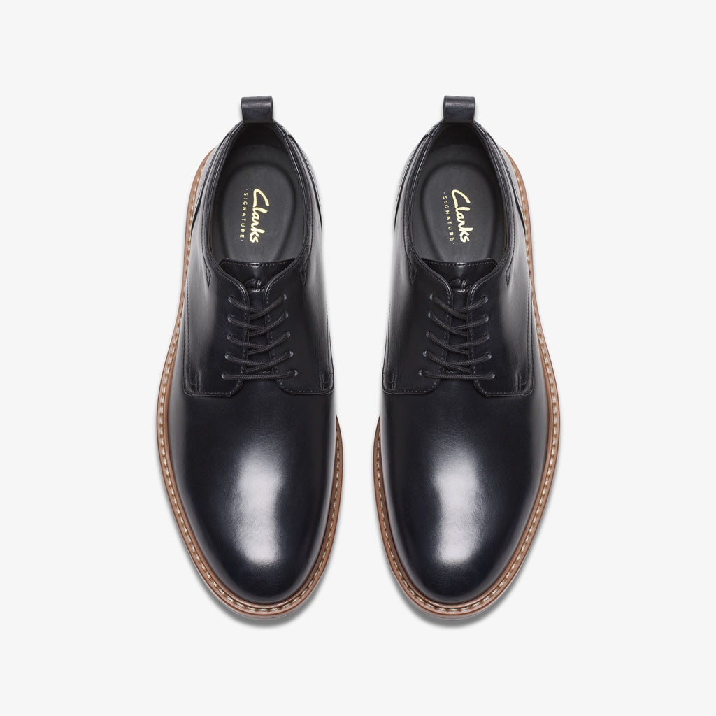 CLARKS | DRESS SHOES | MEN | ALDWIN LACE BLACK LEATHER | BLACK