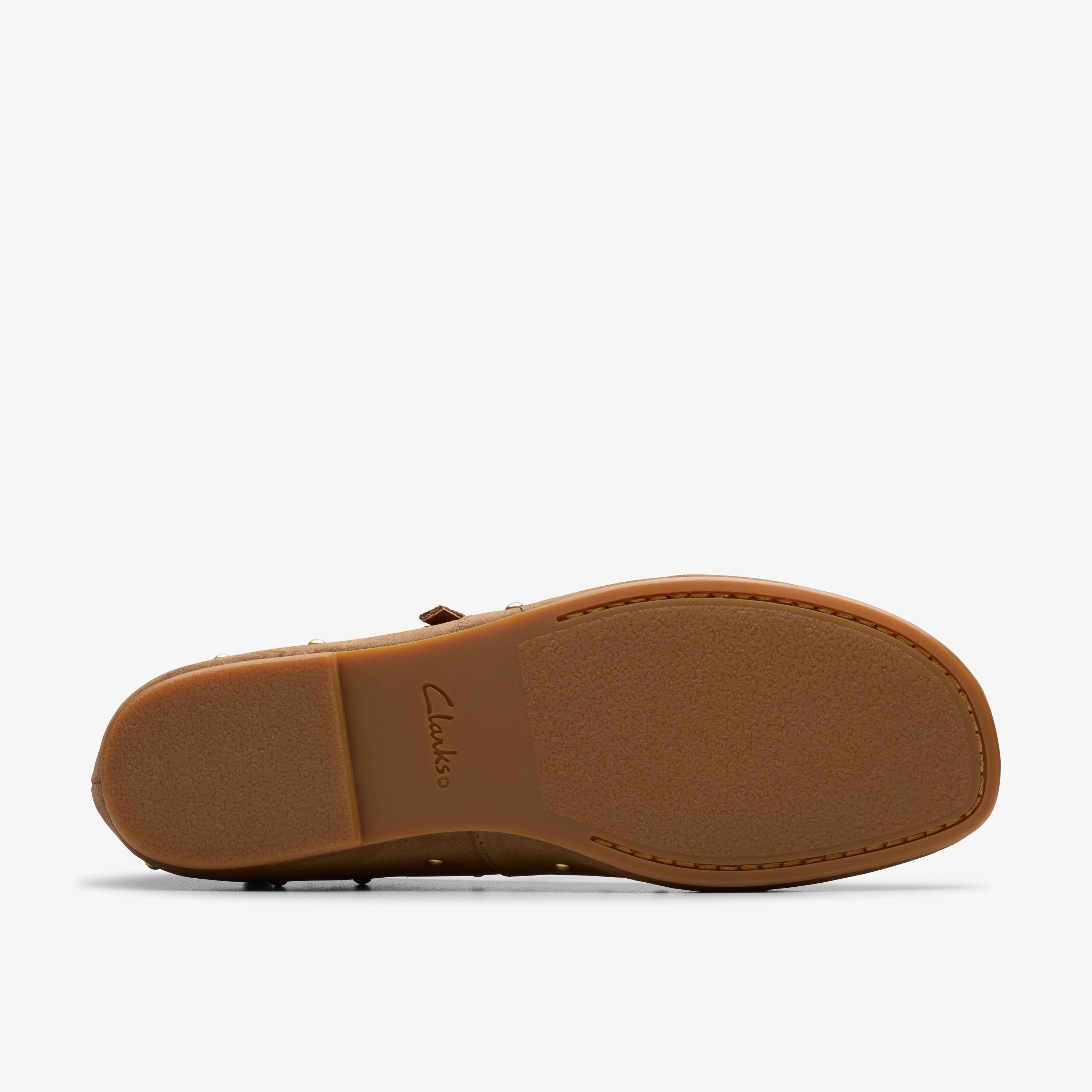 CLARKS | BALLET FLATS | WOMEN'S | LIVIA STUD WALNUT SUEDE | BROWN