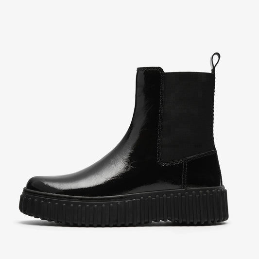 Botas De La Marca Clarks  Para Mujer Modelo Torhill Maple Black Pat En Color Negro