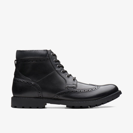 Botas De La Marca Clarks  Para Hombre Modelo Curington Rise Blk Smooth Lea En Color Negro