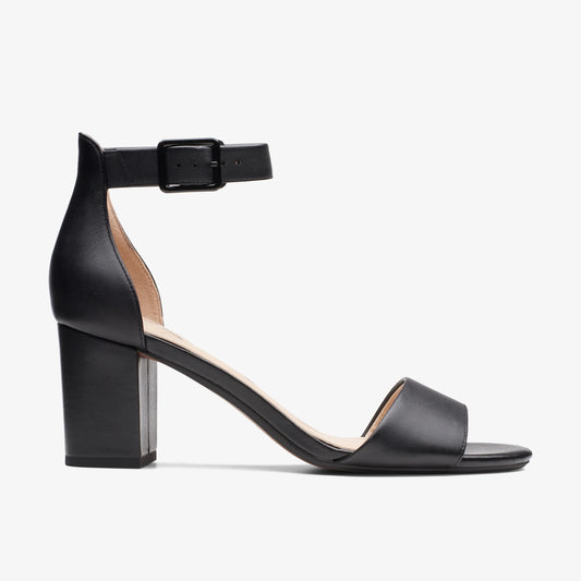 Sandalias De La Marca Clarks  Para Mujer Modelo Deva Mae Black Leather En Color Negro