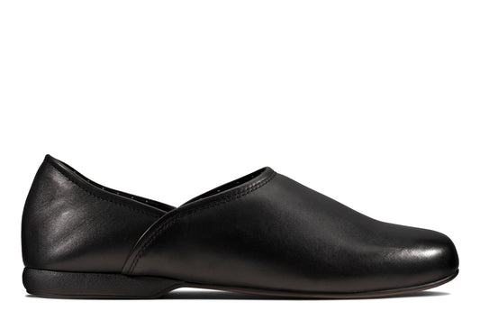 Zapatillas Del Hogar De La Marca Clarks  Para Hombre Modelo Harston Elite Black Leather En Color Negro