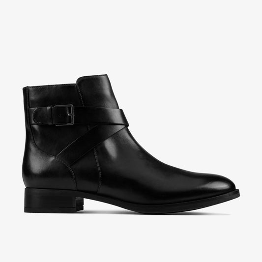 Botas De La Marca Clarks  Para Mujer Modelo Hamble Buckle Black Leather En Color Negro