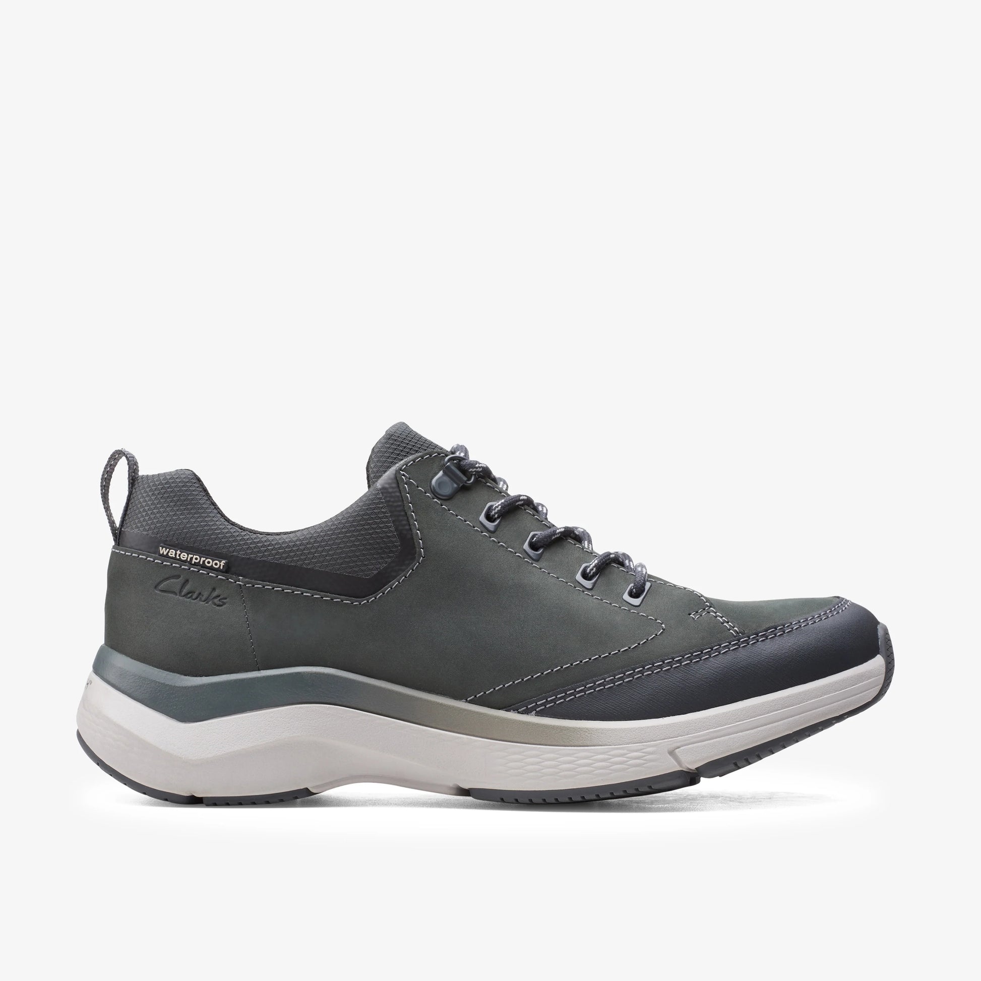 Sneakers De La Marca Clarks  Para Hombre Modelo Wave2.0 Vibe Dark Grey Nubuck En Color Gris