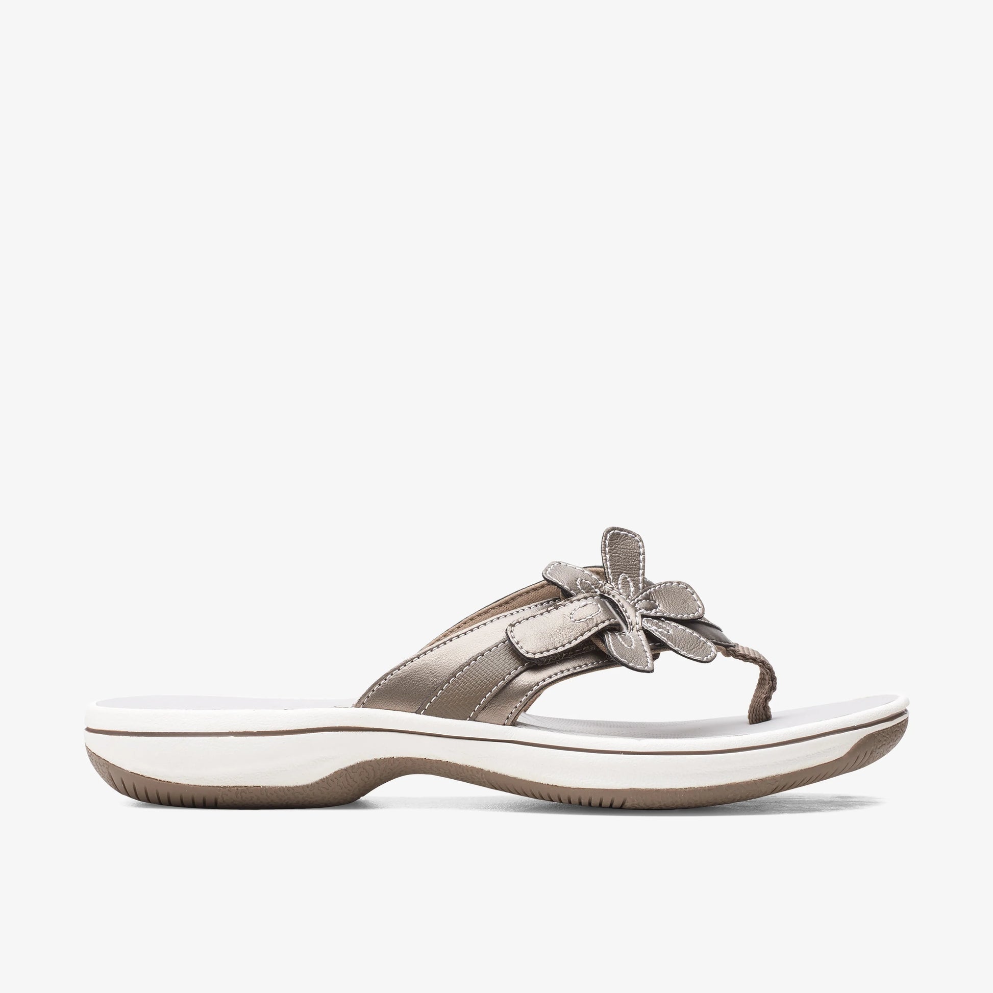 Sandalias De La Marca Clarks  Para Mujer Modelo Brinkley Flora Pewter En Color Plata