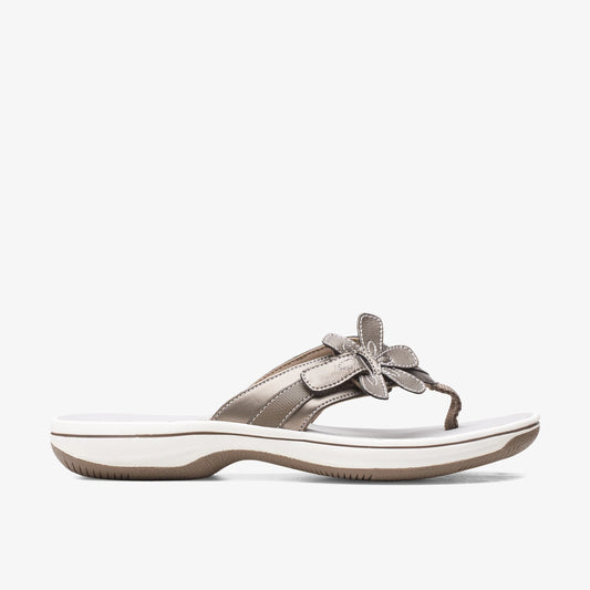 Sandalias De La Marca Clarks  Para Mujer Modelo Brinkley Flora Pewter En Color Plata