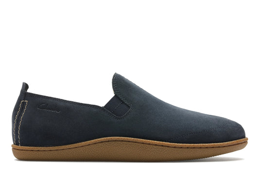 Zapatillas Del Hogar De La Marca Clarks  Para Hombre Modelo Home Mocc Navy Suede En Color Azul