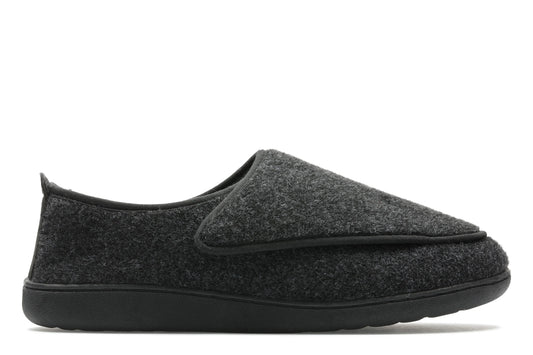 Zapatillas Del Hogar De La Marca Clarks  Para Hombre Modelo King Riptape Dark Grey Felt En Color Gris