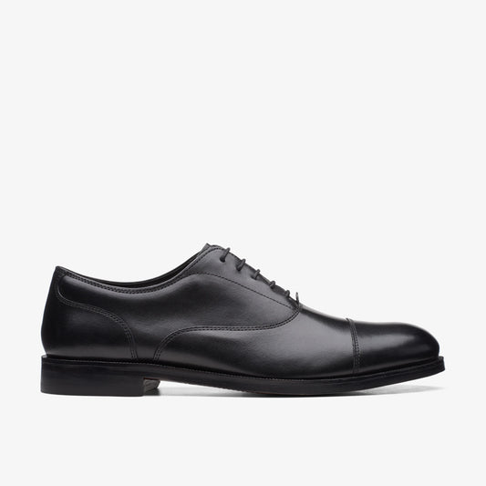 Zapatos De Vestir De La Marca Clarks  Para Hombre Modelo Craftdean Cap Black Leather En Color Negro