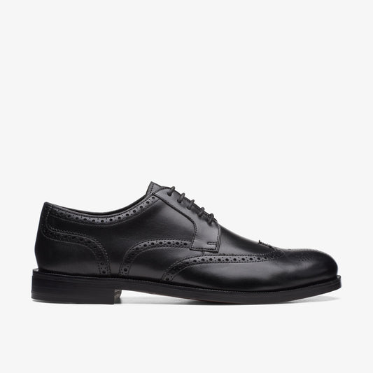 Zapatos De Vestir De La Marca Clarks  Para Hombre Modelo Craftdean Wing Black Leather En Color Negro