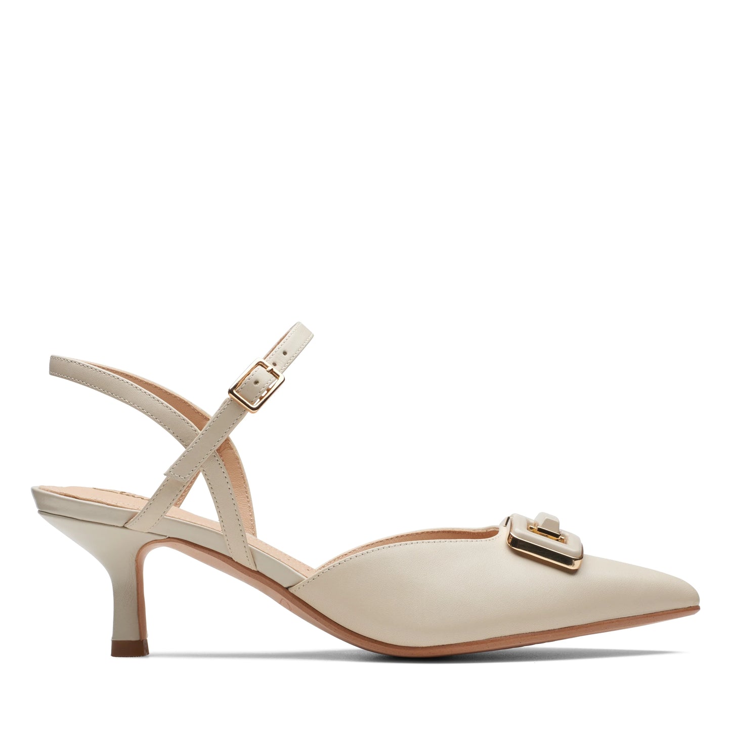 Zapatos De Vestir De La Marca Clarks  Para Mujer Modelo Violet55 Strap Ivory Leather En Color Blanco