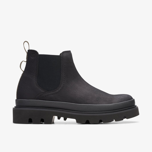 Botas De La Marca Clarks  Para Hombre Modelo Badell Top Black Nubuck En Color Negro