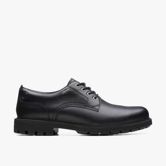 Zapatos Casual De La Marca Clarks  Para Hombre Modelo Batcombetiegtx Black Leather En Color Negro