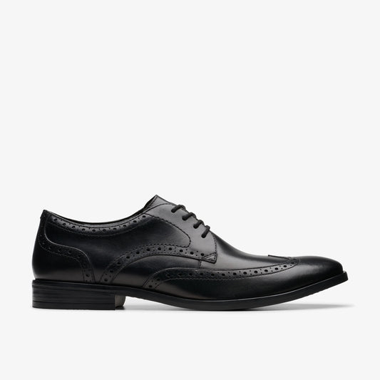 Zapatos De Vestir De La Marca Clarks  Para Hombre Modelo Brandon Limit Black Leather En Color Negro