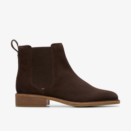 Botas De La Marca Clarks  Para Mujer Modelo Cologne Arlo2 Dark Brown Suede En Color Marrón
