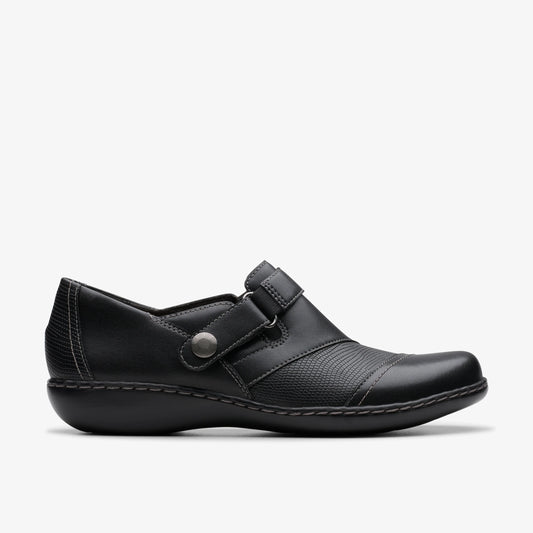 Zapatos Casual De La Marca Clarks  Para Mujer Modelo Ashland Gem Black Leather En Color Negro