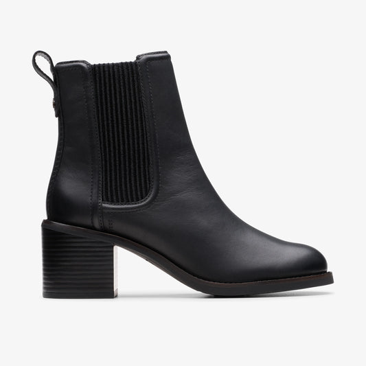 Botas De La Marca Clarks  Para Mujer Modelo Chamberly Top Black Leather En Color Negro