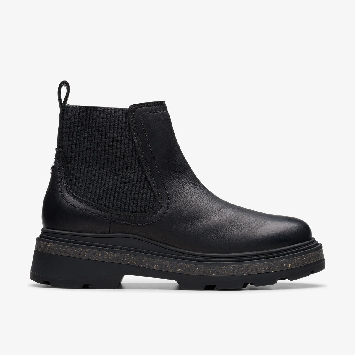 CLARKS Hencroftstepwp Black Leather، بوت أسود للنساء من Tascón