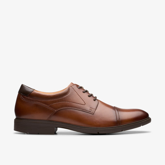 Zapatos De Vestir De La Marca Clarks  Para Hombre Modelo Eldredge Cap Dark Tan Lea En Color Marrón