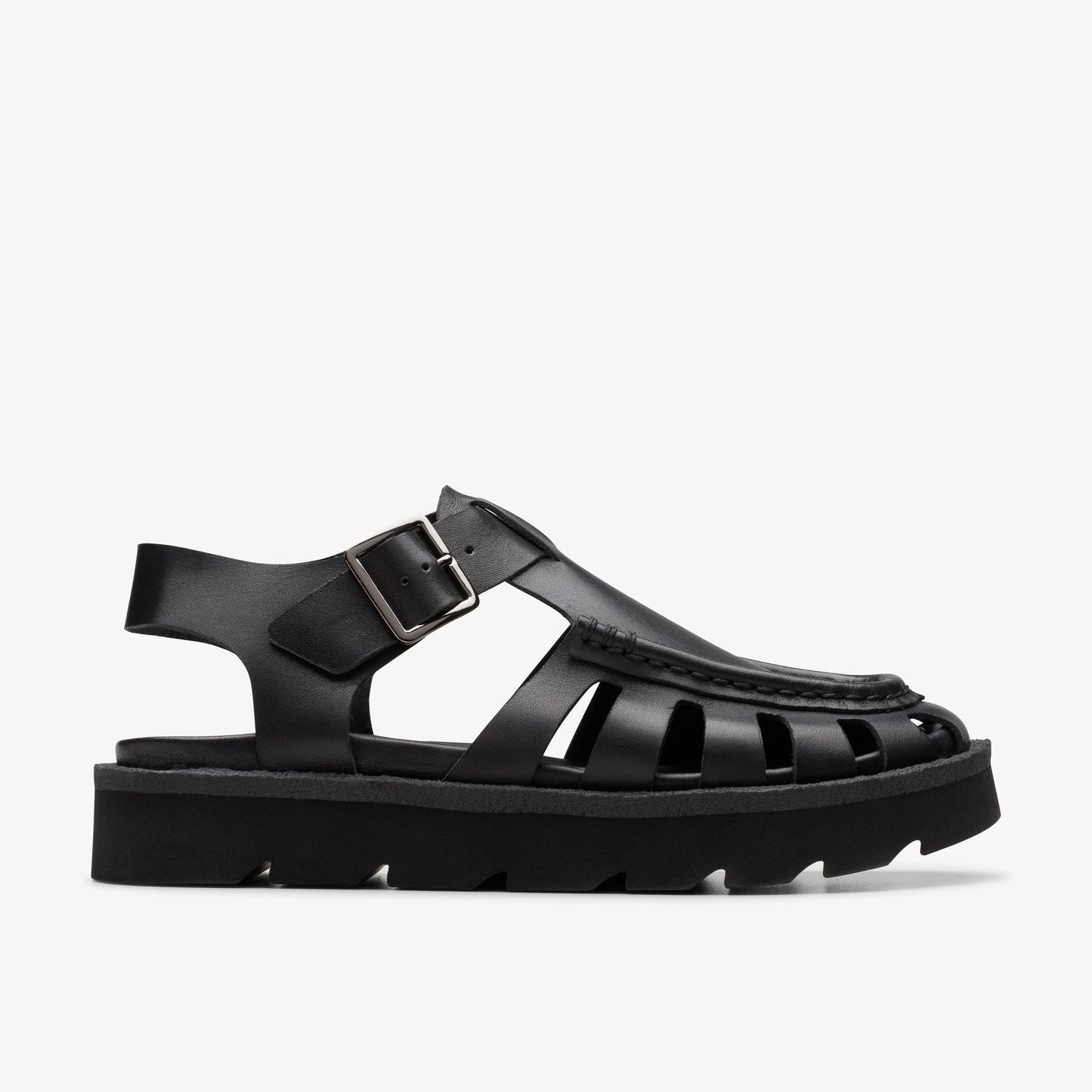 Sandalias De La Marca Clarks  Para Mujer Modelo Meare Buckle. Black Leather En Color Negro