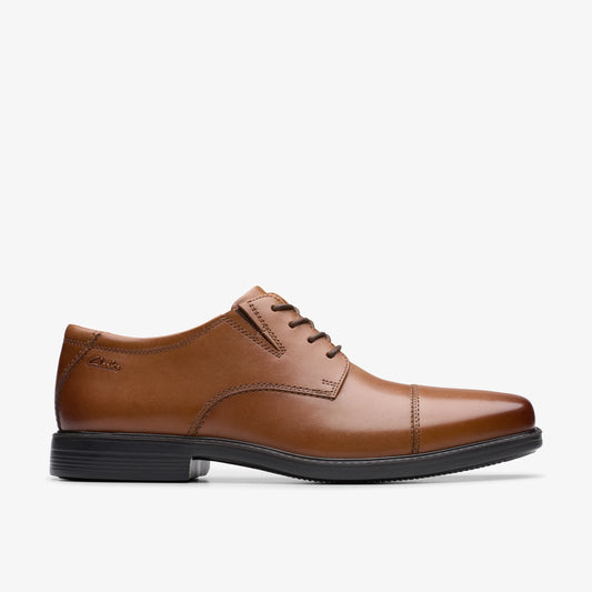 Zapatos De Vestir De La Marca Clarks  Para Hombre Modelo Cosgrove Cap Dark Tan Lea En Color Marrón