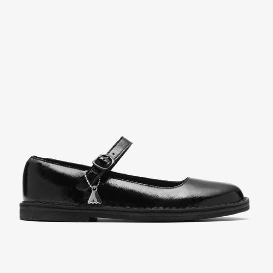 Sandalias De La Marca Clarks  Para Mujer Modelo Desert Jane Black Pat En Color Negro