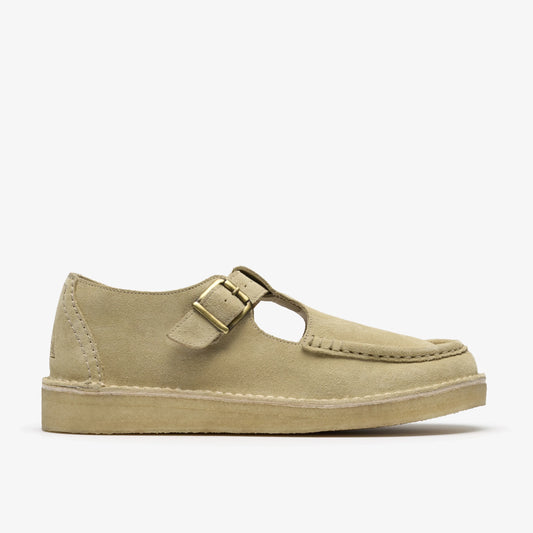 Zapatos Casual De La Marca Clarks  Para Hombre Modelo Nomad T Bar Maple Suede En Color Beige