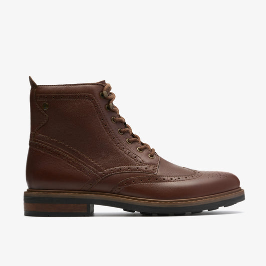 Botas De La Marca Clarks  Para Hombre Modelo Newford Lacebt Mid Tan Lea En Color Marrón