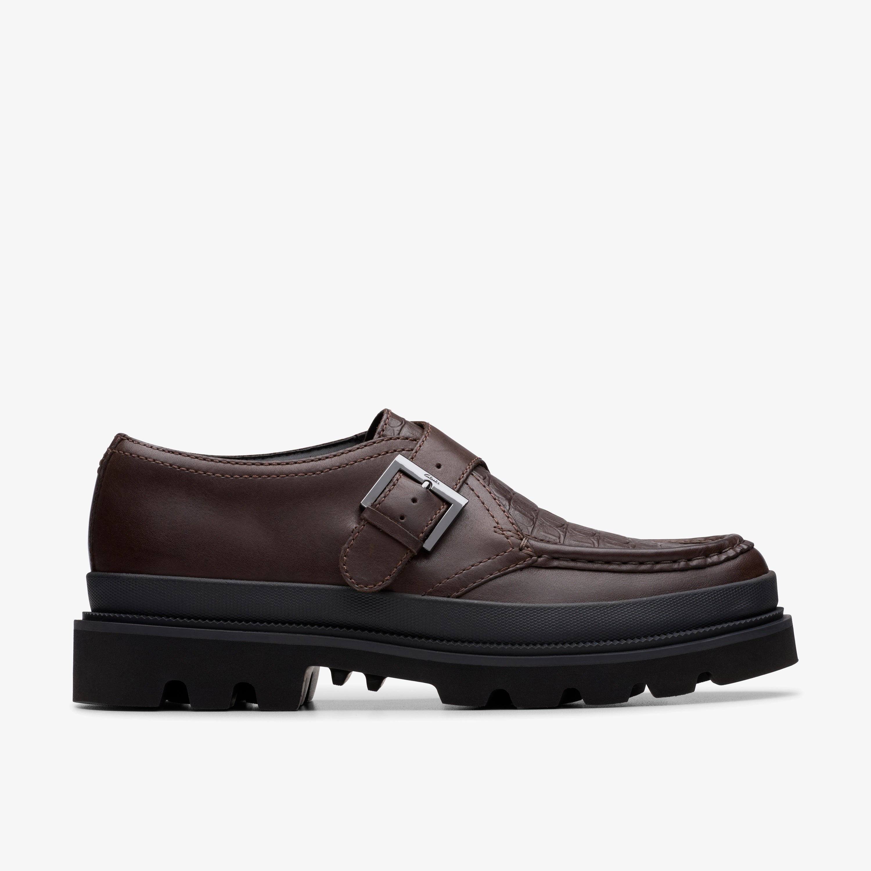 CLARKS | ZAPATOS CASUAL | HOMBRE | BADELL MONK BROWN CROCODILE LEATHER | MARRÓN