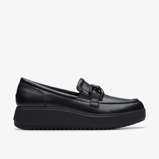 Zapatos Casual De La Marca Clarks  Para Mujer Modelo Zylah Top Black Leather En Color Negro