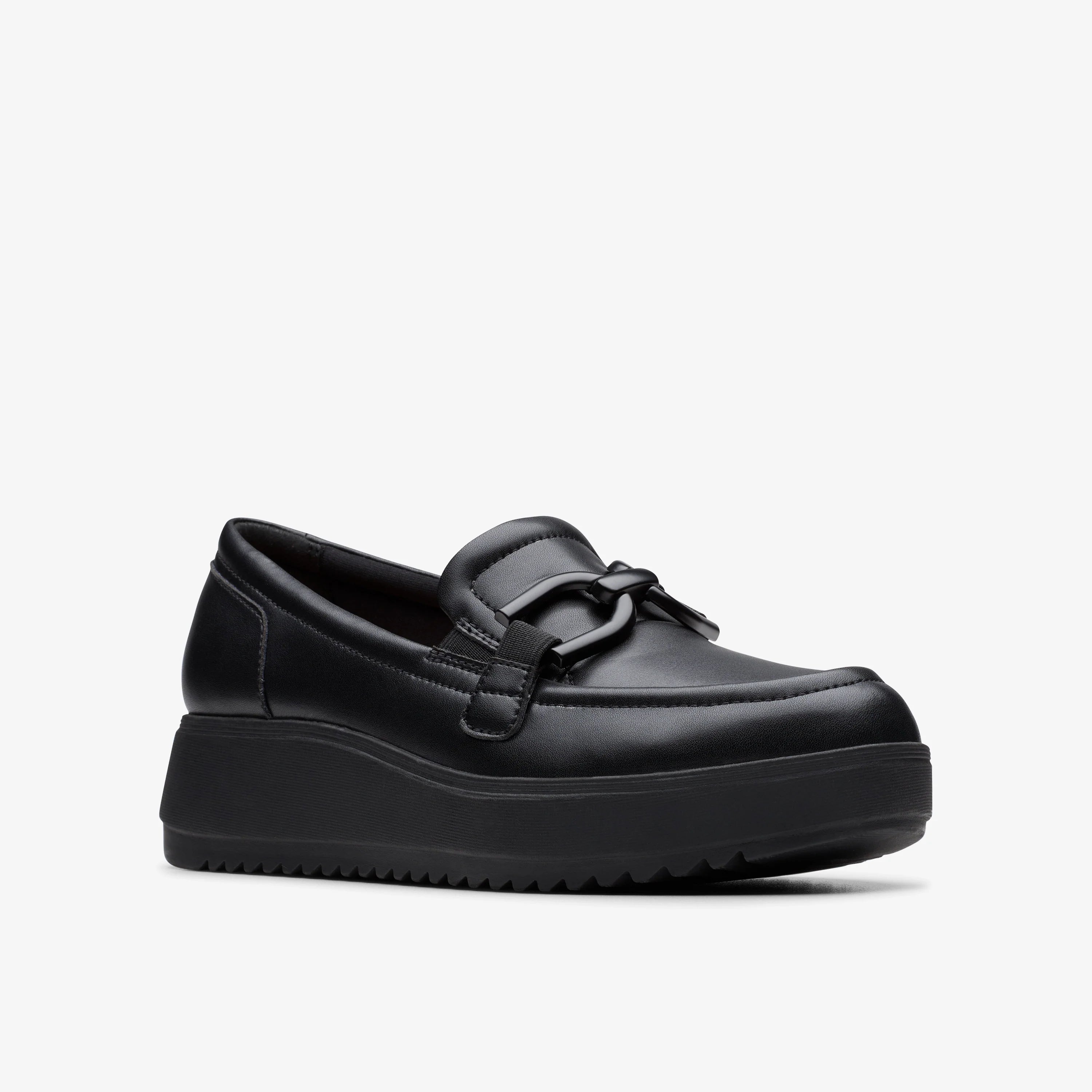 Zapatos Casual De La Marca Clarks  Para Mujer Modelo Zylah Top Black Leather En Color Negro